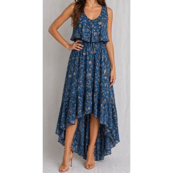 Boutique Plus Dresses & Skirts - Boutique Womens 0X High Low Flowy Tiered Sleeveless Teal Lightweight Sundress